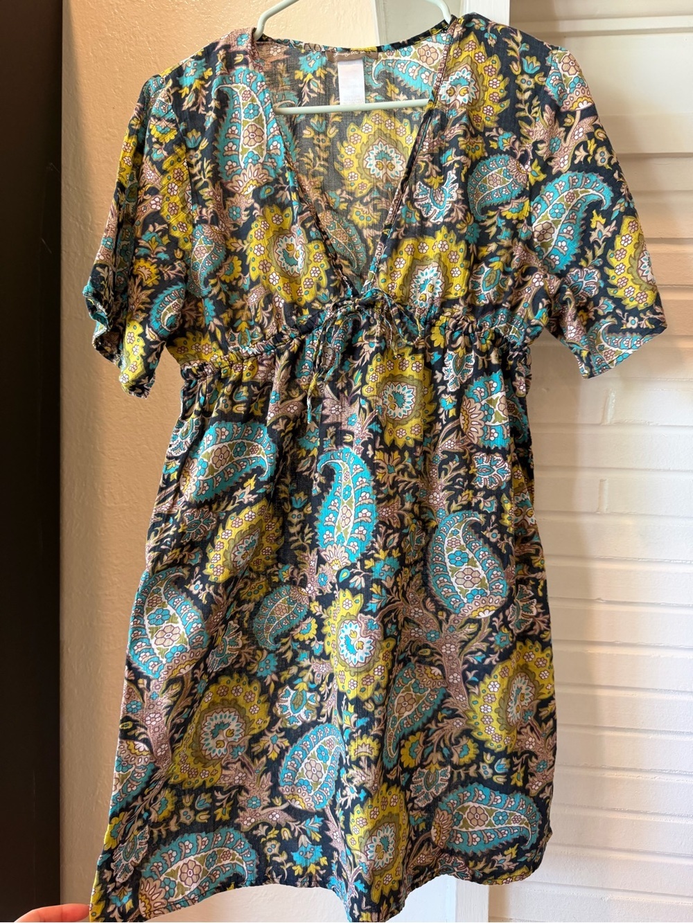 Tommy Bahama Floral Paisley Boho Cover Up Size S 100% Cotton